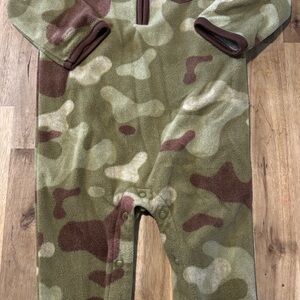 Carter's Green and Brown Camouflage Pajama Footies